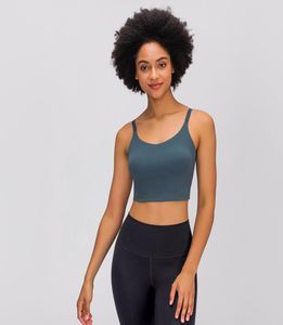 soutien-gorge de sport tenues de yoga vêtements de sport en cours d'exécution femmes demi-longueur vêtements d'extérieur lu soutien-gorge débardeur avec coussinet de poitrine boucle classique sangle arrière 3294453