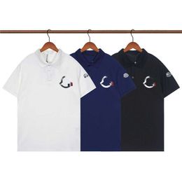 Marca esportiva masculina casual camisa polo logotipo bordado manga curta camiseta designer tshirt moda masculina polos solto pulôver camisa 1188
