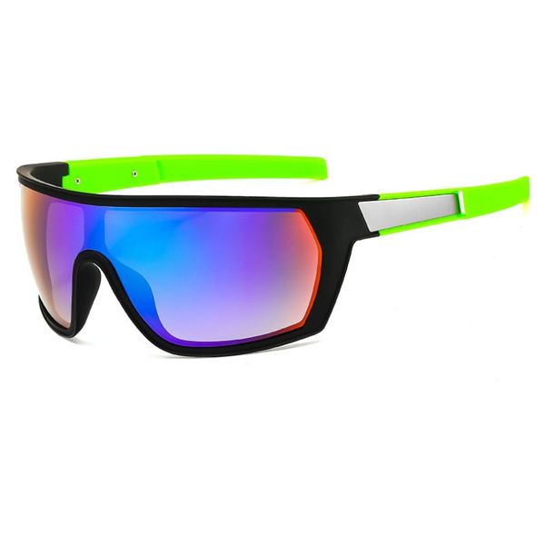 Lunettes de soleil couleur sport jointes film coloré lunettes intégrées hommes équitation bouclier solaire anti-ultraviolet sans logo 9 couleurs en gros