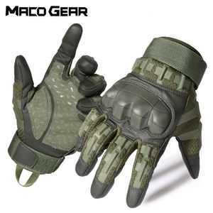 Guantes de ciclismo deportivos Pantalla táctil Bicicleta Senderismo Montar táctico Ejército Motocicleta Antideslizante Cuero de PU Dedo completo Guante de bicicleta Hombres 240112