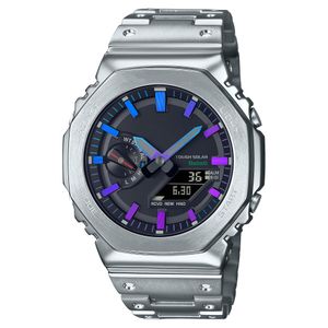 Sports Digital Quartz Men's Watch GMB2100 Cadran en alliage avec une série de chênes imperméables du Time World Time LED complet