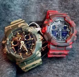 Montre de sport à Quartz numérique pour hommes, originale, choc, caractéristique complète, heure mondiale, lampe à main automatique, étanche, série 110 Oak