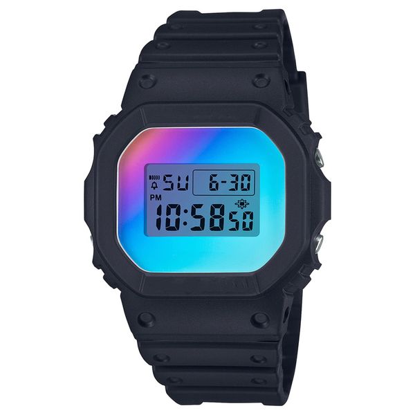 Montre unisexe à quartz numérique de sport 5600 montre de choc originale carrée LED lampe à main à levage automatique entièrement fonctionnelle série Oak World Time