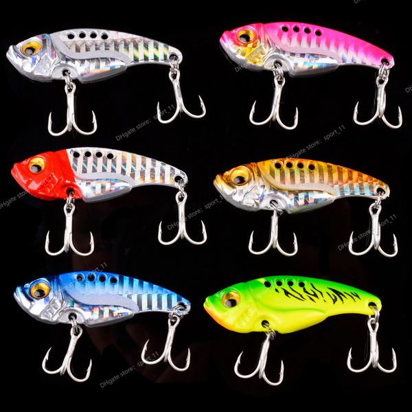 6 pièces/ensemble 3g 7g 10g 15g 20g métal Vib lame leurre coulant Vibration appâts 3D yeux ambiance artificielle pour la pêche au bar brochet pêche leurres de pêche fishing artificial