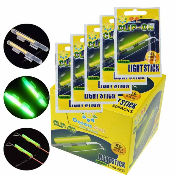 Bâtons lumineux de pêche pour canne à pêche, pointe de canne à pêche, bâtons lumineux fluorescents pour accessoires de pêche de nuit, leurres de pêche Fishing Rod Fluorescent Tip