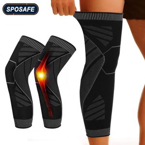 Sports Planchers de compression des jambes Full Les appareils de genou soutiennent le protecteur pour l'haltérophilie d'arthrite de soulagement de la douleur articulaire muscle déchirure 240416