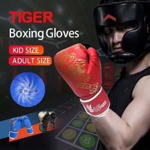 Gants de sport 1 paire Adultes Enfants Gants de boxe En cuir respirant Gants de combat Sanda Gants d'entraînement de boxe Kickboxing Accessoires 230625