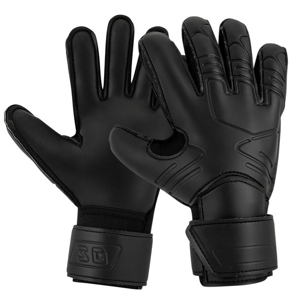 Gants de sport 1 paire de gants de gardien de but noirs taille 710 avec protège-doigts latex de football ventilé 231122