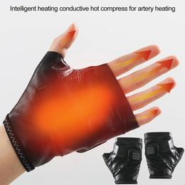 Guantes deportivos 1 par de guantes calefactores eléctricos USB con carga impermeables y resistentes al viento guantes de medio dedo de otoño 231023