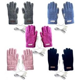 Guantes deportivos 1 par de guantes de dedo completo de punto caliente a prueba de viento USB guantes de calefacción eléctrica portátil temperatura constante calentador de manos 231023