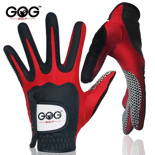 Guantes deportivos 1pc Golf PU cuero superelasticidad guantes mágicos 2 colores azul rojo para hombres colegial caballero juego pelota 230615