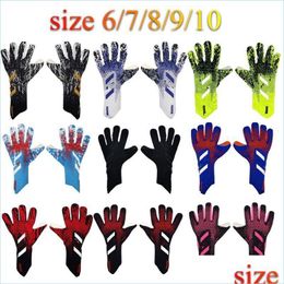 Guantes deportivos 4 mm Portero Protección de los dedos Hombres profesionales Fútbol Adts Niños Portero más grueso Guante de fútbol Entrega de caída al aire libre DH5YL