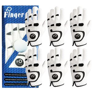 Guantes deportivos 6 piezas Premium Cómodo Golf Hombres Cabretta Cuero con marcador de bola Mano izquierda Agarre derecho Cadete Tamaño S M ML L XL 230615