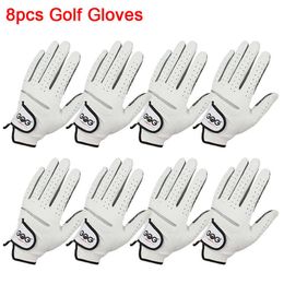 Sports Gloves 8 pièces gants de Golf en cuir de mouton véritable hommes gants de sport antidérapants gauche droite pour golfeur gant de Golf pour hommes doux respirant