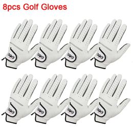 Sporthandschoenen 8 stuks Golfhandschoenen Echt Schapenleer Heren Antislip links rechts Voor Golfer Herenhandschoen Zacht Ademend 231012