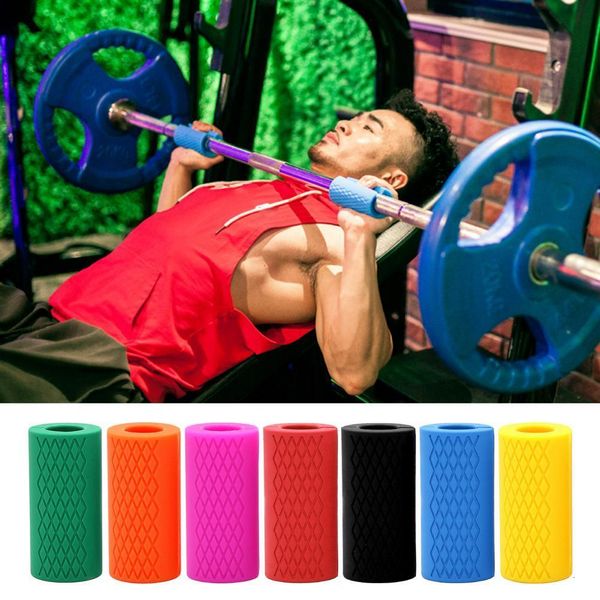 Gants de sport Barbell Grip Bar Soulager le stress Haltère Poignée en silicone Pull Up Haltérophilie Support Anti Slip Protect Pad Mancuernas 230616