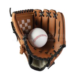 Gants de sport Ensemble de baseball 1 gant de baseball 1 balle fait à la main 3 couleurs Gant en cuir Mitaines de baseball pour enfants / adultes 220924