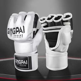 Gants de sport boxe demi doigt homme gant Combat Sandboxing entraînement pour réel unisexe sacs de boxe respirant 231122