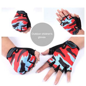 Gants de sport Enfants cyclisme demi doigt gants de vélo haute élastique antidérapant respirant enfant enfant vélo équitation équipement de plein air P230512