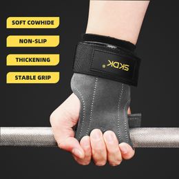 Sporthandschoenen Cowhide Gym Handschoenen Grips anti-skid lederen gymnastiekbeschermer palmbeschermers trekken horizontale staafgewicht tillen Guantes Gym 230504