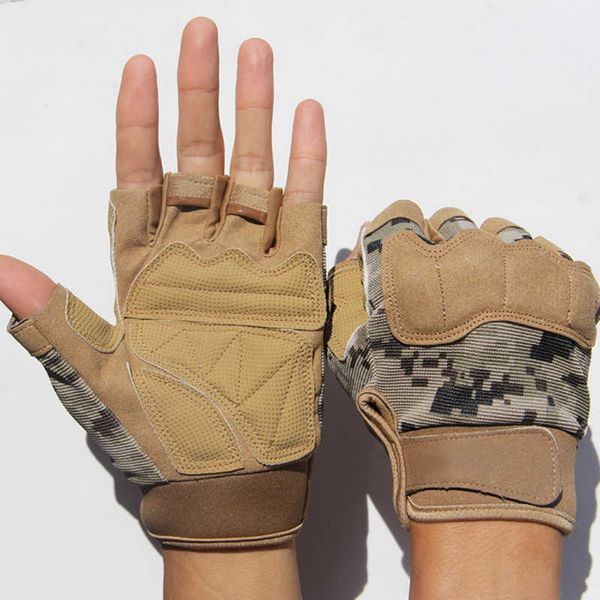 Gants de sport Équipement de cyclisme demi-doigt dur joint airsoft écran tactile gants tactiques militaires cyclisme sport gants de plein air P230512