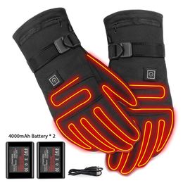 Sport Handschoenen Elektrisch Verwarmd Met 3 Niveaus 4000mAh Oplaadbare Batterij Aangedreven Warmte Winter Buiten Thermisch Skiën Warm 230615