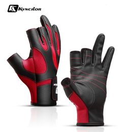 Sporthandschoenen Vissen Vingerloze 3 vingers Gesneden handschoenleerweerstand Guantes de Pesca Vishandschoenen Survival Camping Hiking Rescue Rescue Tool 230505