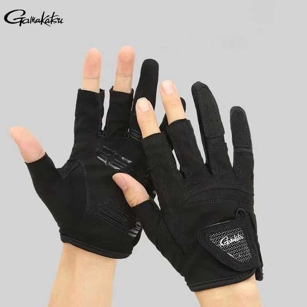 Gants de sport gants de pêche Gamakatsu pour hommes anti-glisser les gants à trois doigts en haleine gants de protection UV respirants