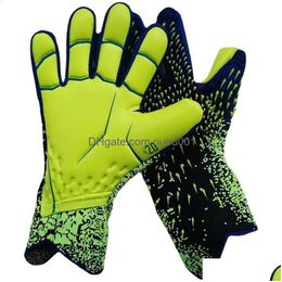 Guantes de los guantes deportivos Conjillas fuertes para el portero de fútbol con tamaño 6 7 8 9 10 Football Kids Youth y ADT 231109 Drop entrega Dhis4