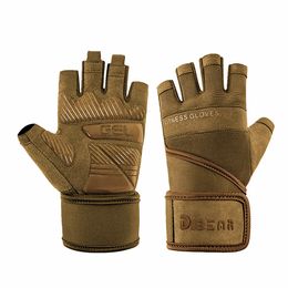 Gants de sport Demi-doigt Bodybuilding Gym Gants Haltérophilie Haltère Formation Anti-Slip Fitness Gants Crossfit Workout Exercice 230608