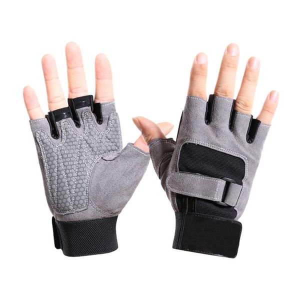 Gants sportifs randonnées à demi-doigt montagne montant du gymnase micro fibre poids levage des hommes mitaines