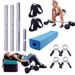 Sportshandschoenen Hip Stuwstaaf Trainingsbar Set voor Dumbbell gewichtplaten Home draagbare fitnessapparatuur met Pad Deadlift Bent Row 221128