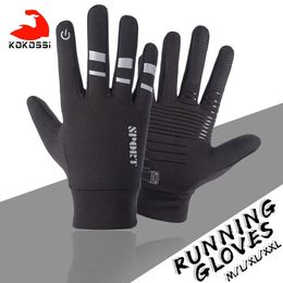 Sporthandschoenen KoKossi Winter Outdoor Running Handschoen Warm Touchscreen Gym Fitness Volledige Vinger Voor Mannen Vrouwen Gebreide 231114