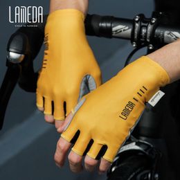 Guantes deportivos LAMEDA guantes para montar en bicicleta que absorben los golpes medio dedo para hombres de verano bicicleta de montaña ciclismo dedo corto equipo de bicicleta 230325