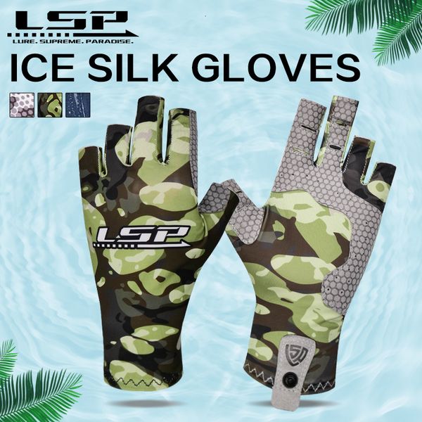 Gants sportifs gants de pêche lsp hommes légers demi-doigt Protection solaire double face double vide