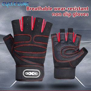 Sporthandschoenen mannen fietsen handschoenen gymhandschoenen half vinger pro fitness gewicht tillen lichaamsopbouw training sportoefening workout fietshandschoenen p230516