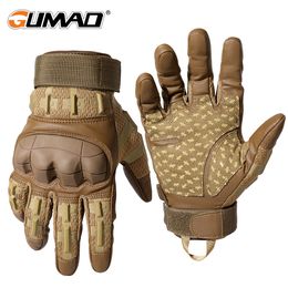 Guantes deportivos Pantalla táctil para hombres Guantes de cuero de PU Guantes tácticos militares Deportes al aire libre Tiro Caza Airsoft Ciclismo Guantes de dedo completo 230918