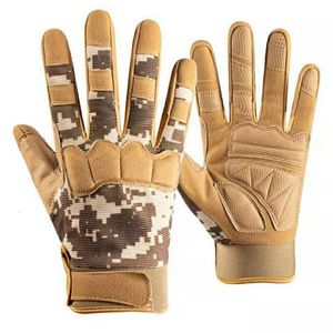 Sporthandschoenen mannen vrouwen buiten sport fitness full vinger fietsen fietsen handschoenhandel leger tactische camouflage militair gevecht bescherming mitten n31 230209