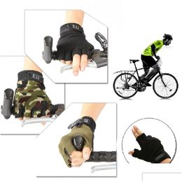 Gants de sport Hommes Outdoor Handschuhe Running Randonnée Fingerless Fitness Cyclisme Guante Vélo 2 Couleurs Drop Livraison Extérieur Athlet Dh2Ow