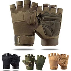 Guantes deportivos Ejército militar Tiro Guantes sin dedos Medio dedo Hombres Guantes tácticos Antideslizante Deportes al aire libre Montar en bicicleta Guantes de fitness P230511