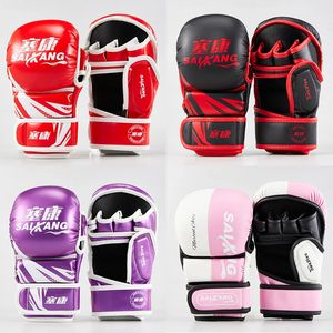 Gants de sport MMA demi-doigt entraînement respirant combats féroces Tiger muay thai gants de boxe sanda combat boxe thai mma gants coussinets 231127