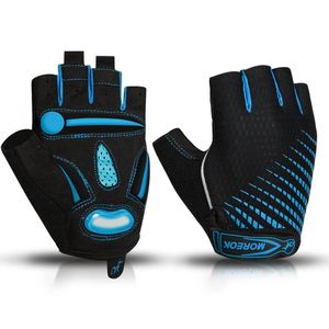 Gants de sport MOREOK Nylon Demi-doigt Antichoc VTT Vélo Vélo Équitation Vélo Gant Antidérapant Vélo Cycle Vélo pour Hommes Femmes 230505