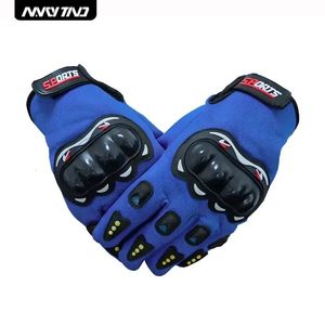 Gants de sport moto respirant doigt complet course coque dure Protection extérieure équitation Cross Dirt Bike 231123