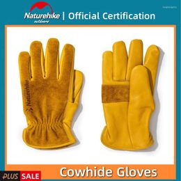 Gants de sport Naturehike cuir travail isolé résistant à l'usure doux respirant extérieur Portable Camping coupe bois de chauffage jaune