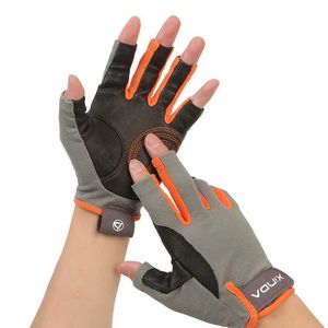 Gants de sport Nouveaux gants de gants d'escalade de vache demi-doigt professionnels