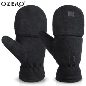 Gants de sport OZERO unisexe gants à rabat Thinsulate gants de ski convertibles sans doigts mitaines polaire chaude pour le cyclisme en cours d'exécution 231216