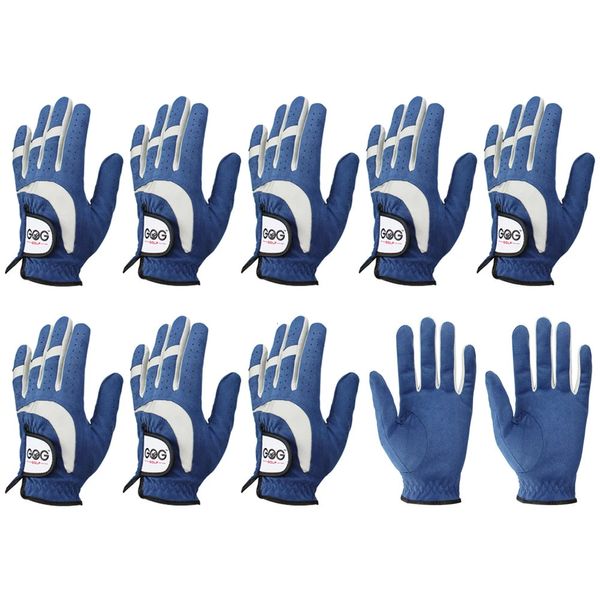 Pack de gants de sport 10 pièces hommes gants de golf main gauche frais confortable respirant micro tissu bleu gant de golf système de préhension amélioré avec emballage 231115