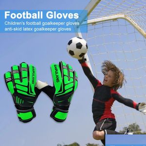 Sporthandschoenen Professionele doelman Heren Dames Adts Kind Voetbal Keeper Antislip Dikker Latex Handschoen Vinger Save Guard Drop Dhjd0