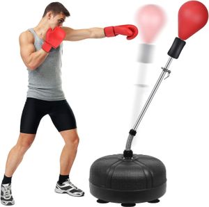 Bolso de boxeo de guantes deportivos con soporte para adultos niños altura ajustable reflejo de boxeo independiente MMA Velocidad Tra 230816