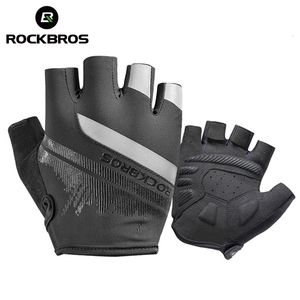 Gants de sport ROCKBROS Gants de cyclisme Demi-doigt Antichoc Résistant à l'usure Respirant VTT Gants de vélo de route Hommes Femmes Équipement de vélo de sport 230505